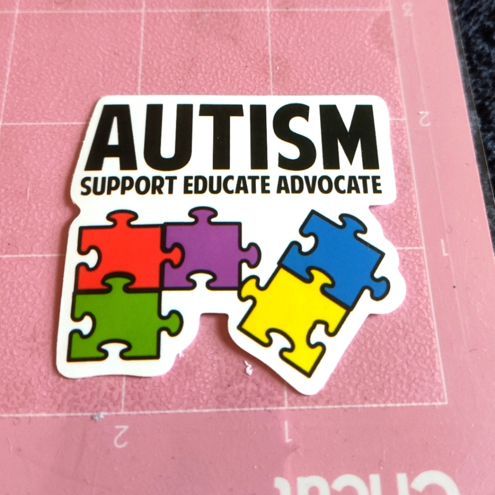 💙 Colorful Autism Support Educate Advocate Awareness Puzzle Sticker